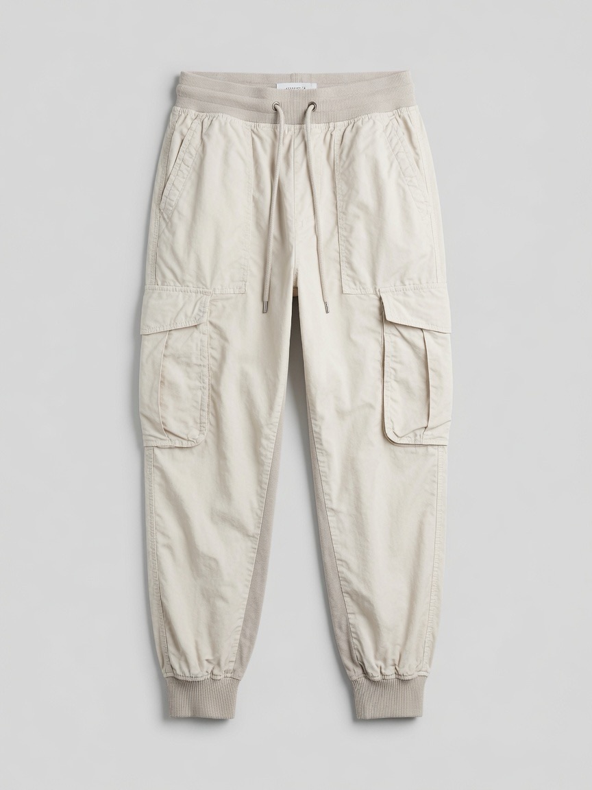 James Perse Cream Cargo Jogger Pants